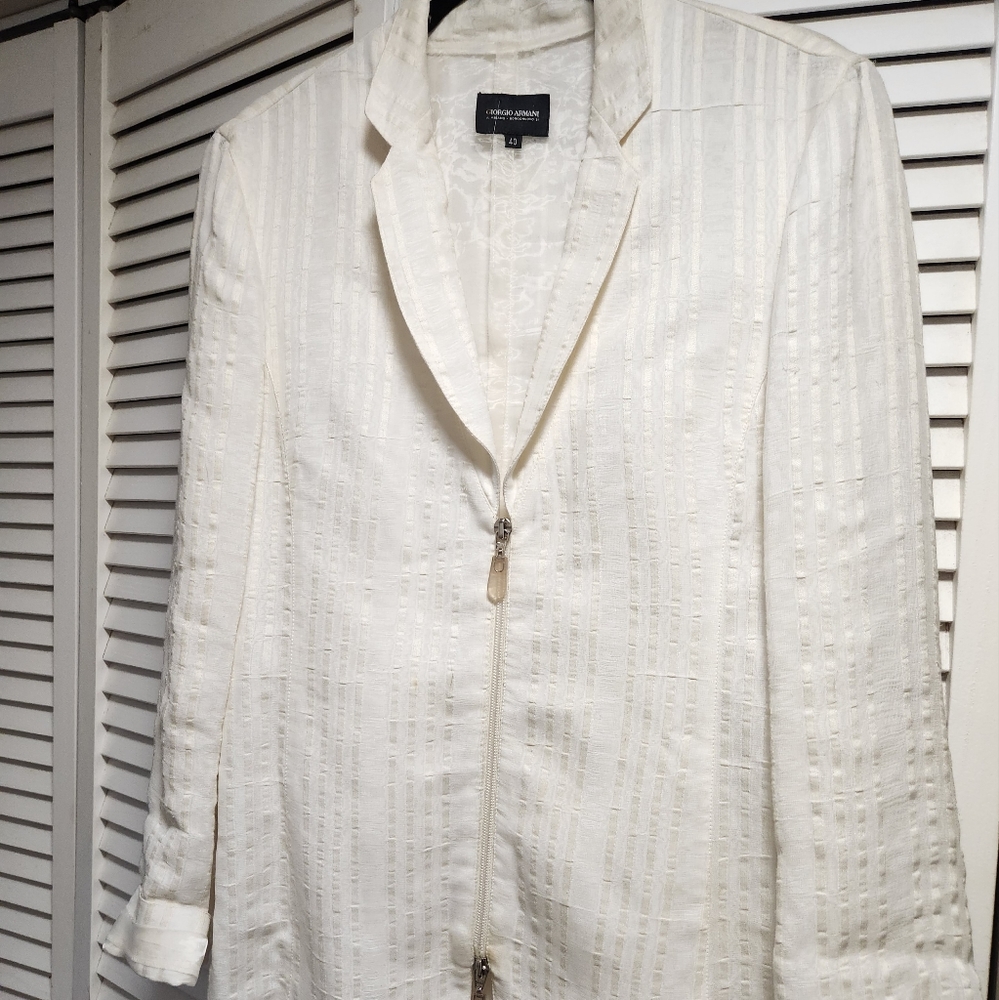 GIORGIO ARMANI Offwhite Organza blazer/evening jacket size 40
